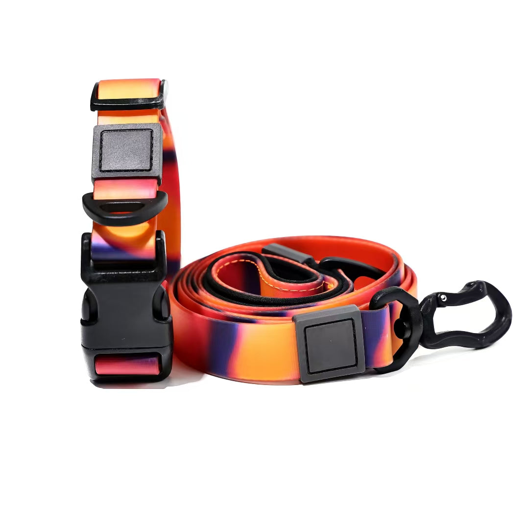 KFX-7957693 Waterproof PVC Coated Rubberized Traction Leash Set for Dogs
