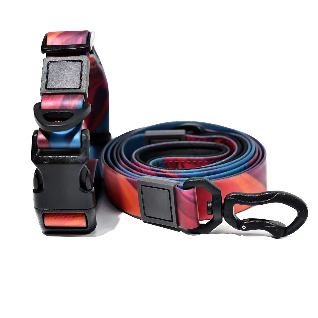 KFX-7957693 Waterproof PVC Coated Rubberized Traction Leash Set for Dogs
