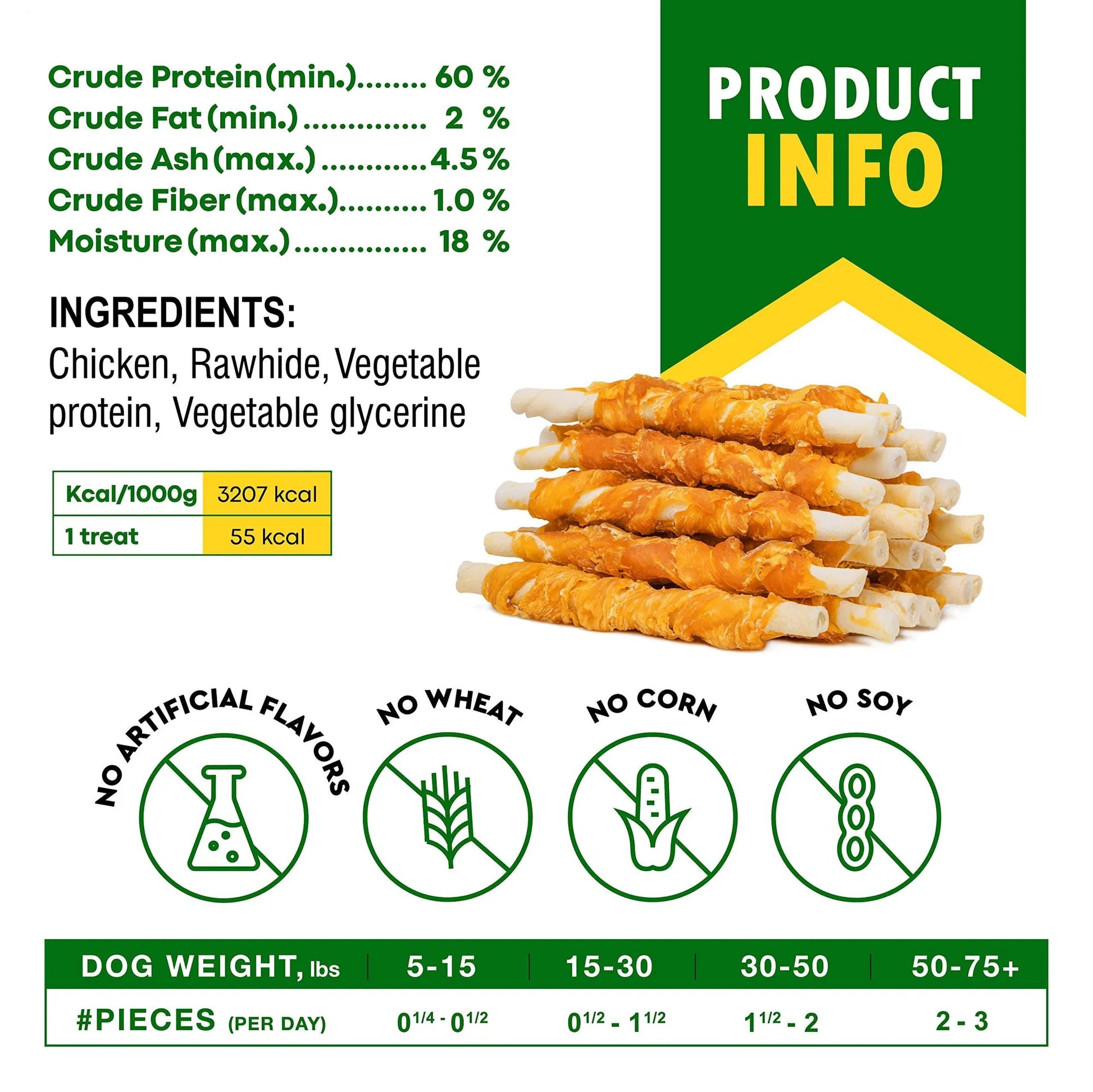 KFX-7957949 Chicken-Wrapped Dog Chew Sticks – Grain-Free, Organic, Human-Grade Natural Treats for Dogs of All Life Stages