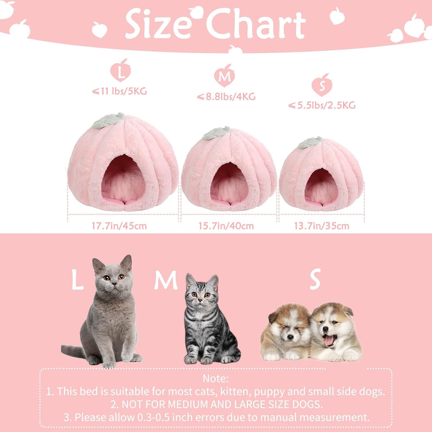 KFX-7959357 Cozy Pink Cat House - Soft Tent Cave with Removable Cushion Pad for Indoor Cats