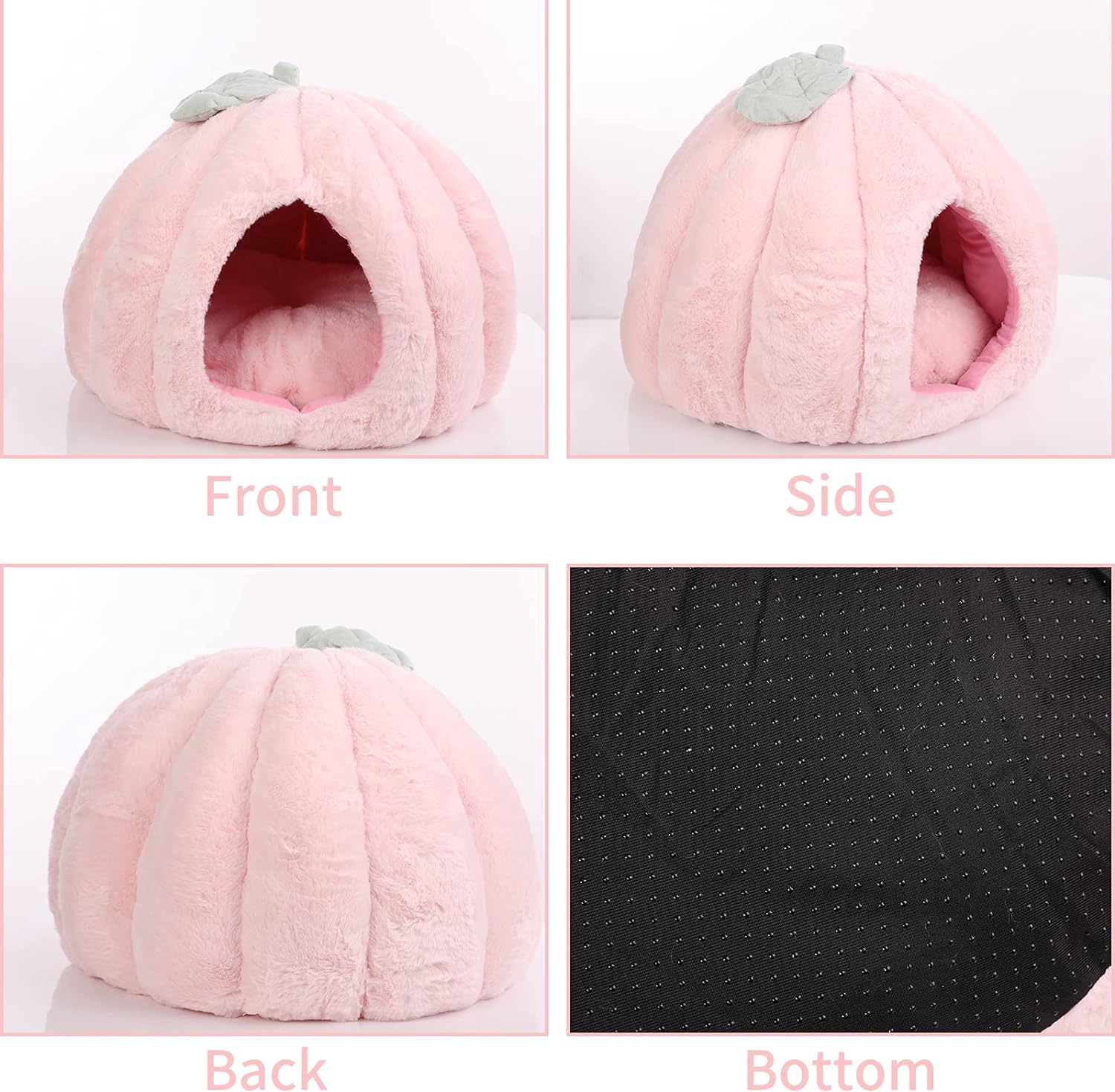 KFX-7959357 Cozy Pink Cat House - Soft Tent Cave with Removable Cushion Pad for Indoor Cats
