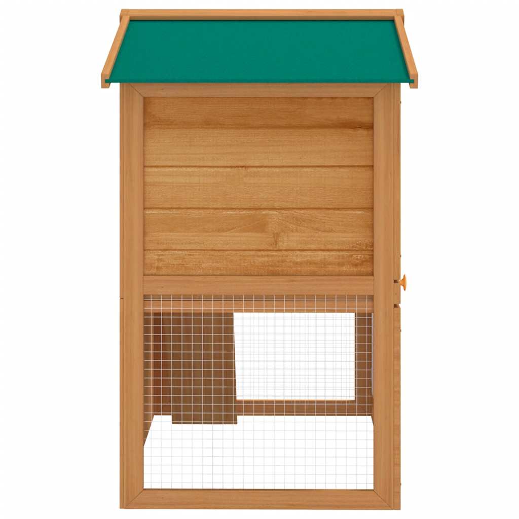 KFX-7959485 Two-Level Wooden Rabbit Hutch with Three Doors and Cozy Interior for Small Pets