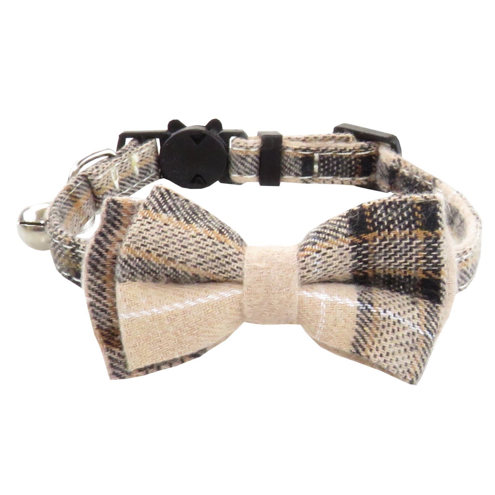 KFX-7960125 Classic Plaid Breakaway Cat Collar with Bowtie and Scarf, Adjustable Fit