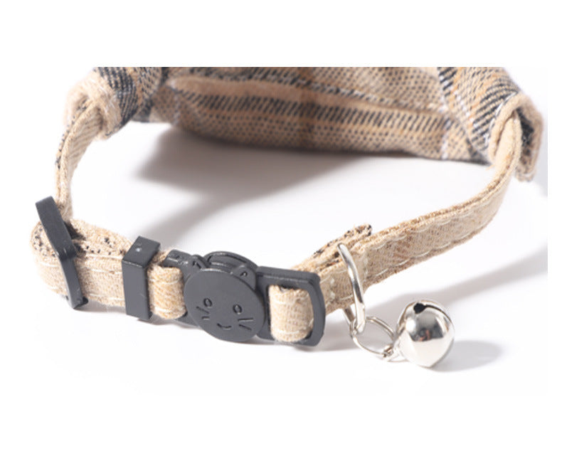 KFX-7960125 Classic Plaid Breakaway Cat Collar with Bowtie and Scarf, Adjustable Fit
