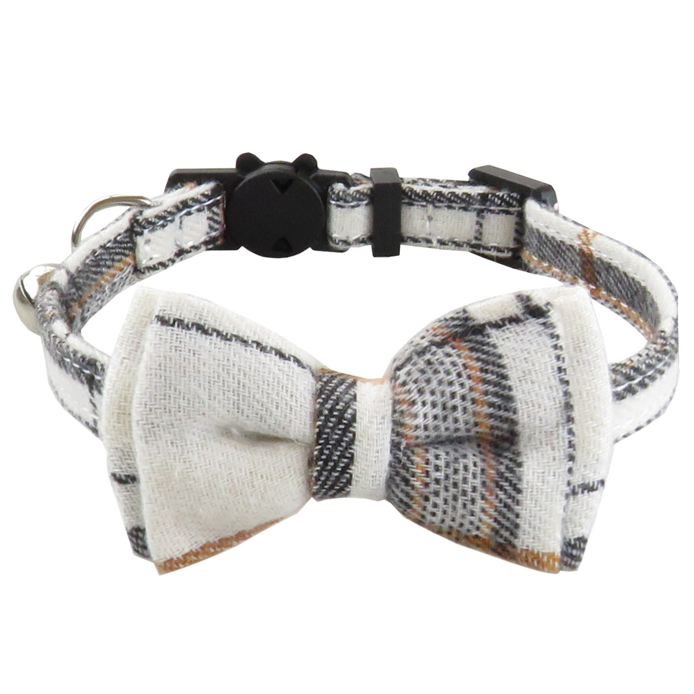 KFX-7960125 Classic Plaid Breakaway Cat Collar with Bowtie and Scarf, Adjustable Fit
