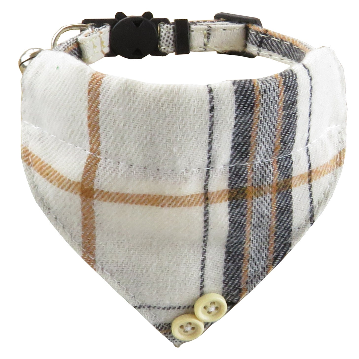 KFX-7960125 Classic Plaid Breakaway Cat Collar with Bowtie and Scarf, Adjustable Fit