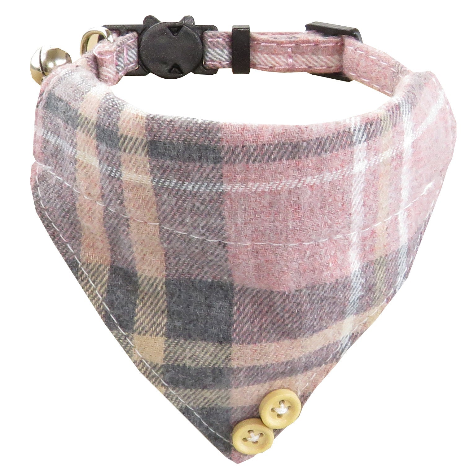 KFX-7960125 Classic Plaid Breakaway Cat Collar with Bowtie and Scarf, Adjustable Fit