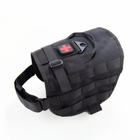 KFX-7962045 Tactical Pet Vest for Dogs, Made with Durable 1000D Nylon, Adjustable Size L 24x44cm, Bust 55-78cm