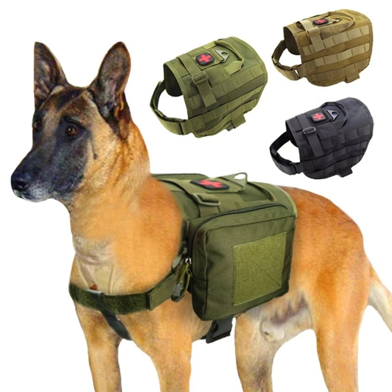 KFX-7962045 Tactical Pet Vest for Dogs, Made with Durable 1000D Nylon, Adjustable Size L 24x44cm, Bust 55-78cm