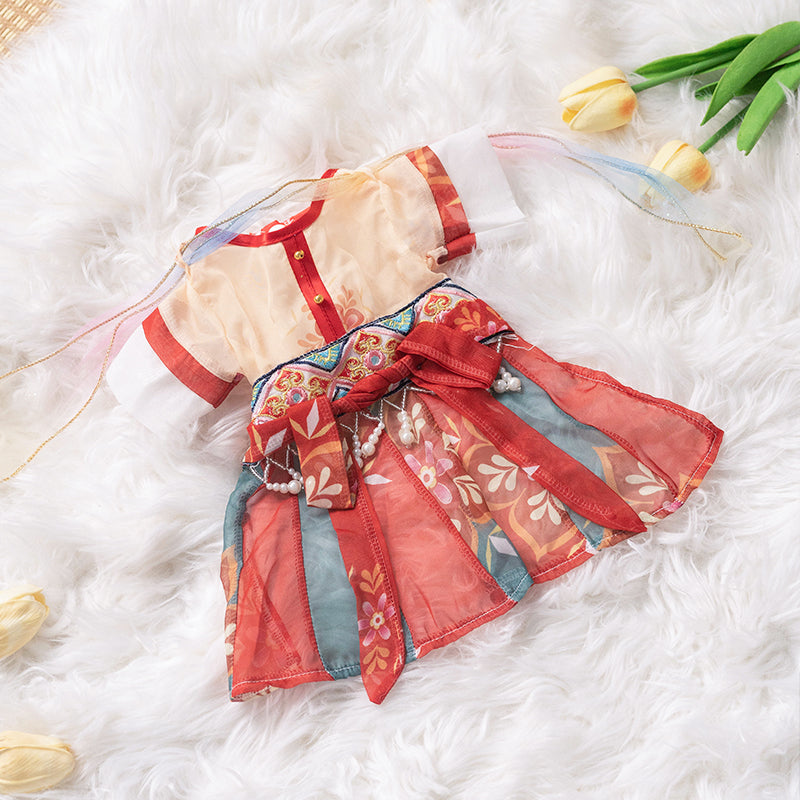 KFX-7965245 Red Princess Style Cat Skirt Hanfu - Anti Hair Loss, Sizes S to XXL