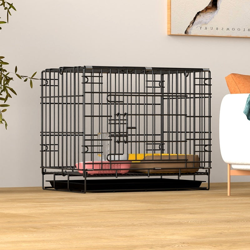 KFX-7967293 Large Encrypted Folding Dog Crate for Corgis and Shiba Inus, Iron Wire Construction, Two Size Options