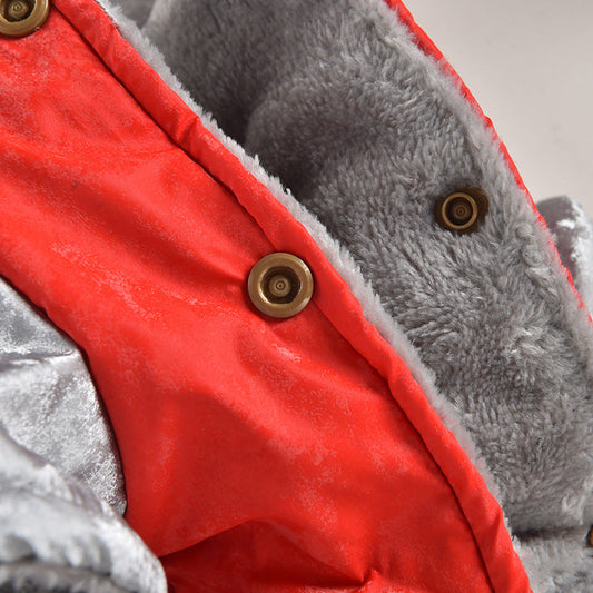 KFX-7968061 Casual Windproof Cotton Coat for Dogs and Cats in Red & Blue