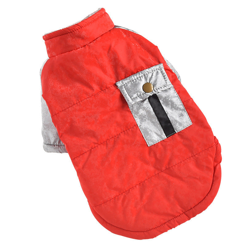 KFX-7968061 Casual Windproof Cotton Coat for Dogs and Cats in Red & Blue