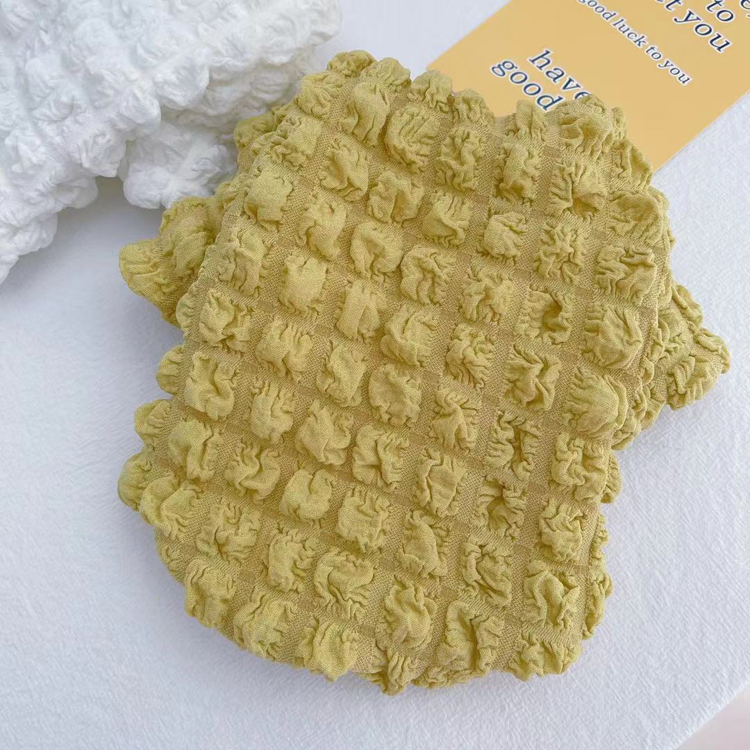 KFX-7968701 Cozy Plush Teddy Bear Checkered Sweater for Pets in White and Mustard Yellow