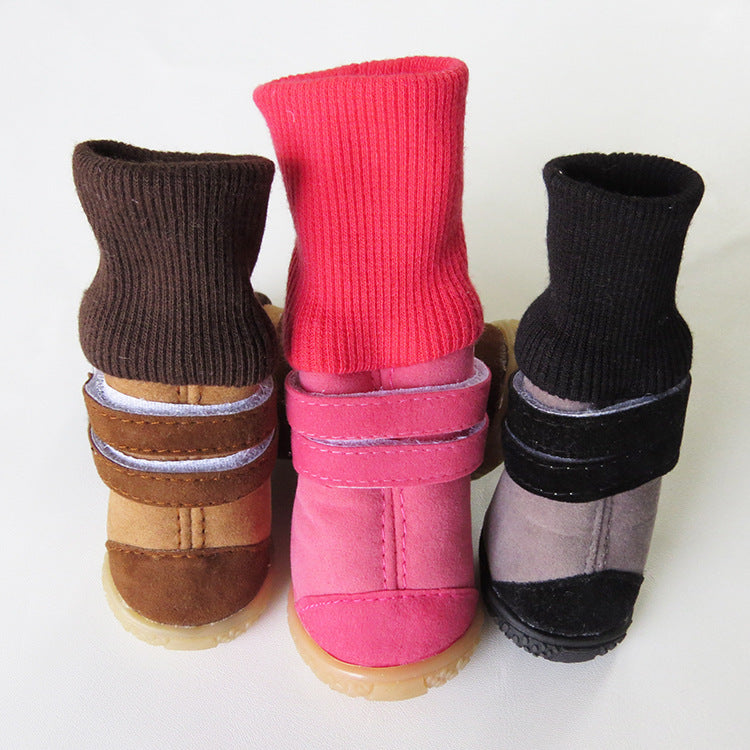KFX-7970237 High Top Cotton Shoes for Dogs in Pink, Brown, and Black