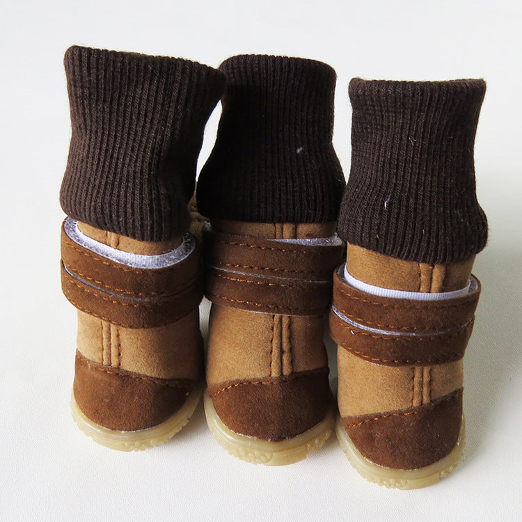 KFX-7970237 High Top Cotton Shoes for Dogs in Pink, Brown, and Black