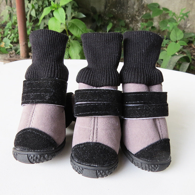KFX-7970237 High Top Cotton Shoes for Dogs in Pink, Brown, and Black
