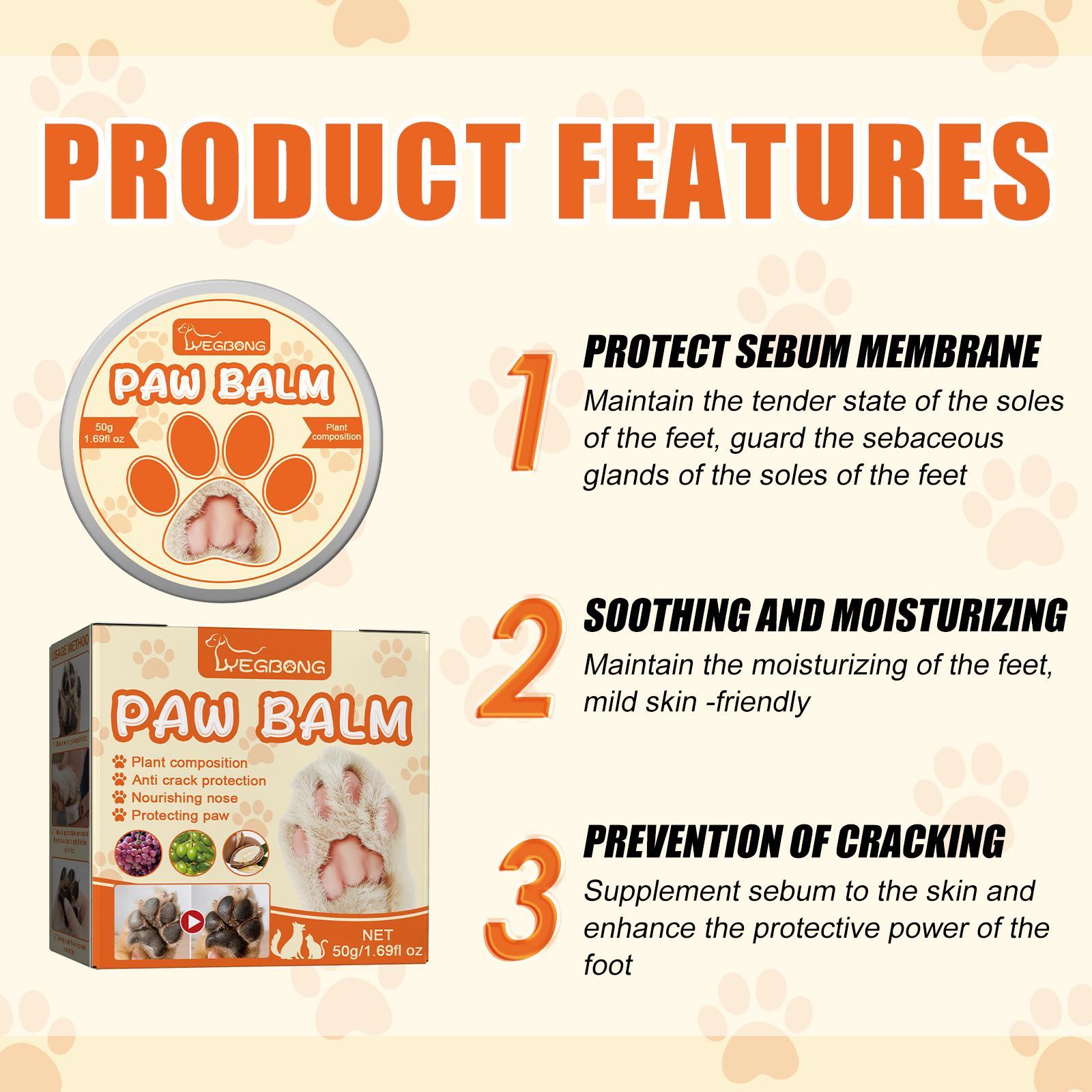 KFX-7971261 Pet Moisturizing Paw Cream for Cats and Dogs - Softens & Protects Dry Cracked Pads