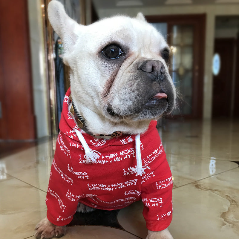 KFX-7971773 Stylish Cotton Sweatshirt for Dogs in Black, White, and Red - Multiple Sizes Available