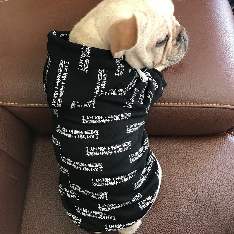 KFX-7971773 Stylish Cotton Sweatshirt for Dogs in Black, White, and Red - Multiple Sizes Available