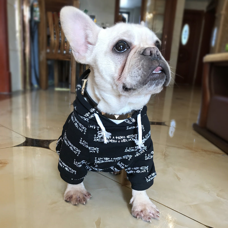 KFX-7971773 Stylish Cotton Sweatshirt for Dogs in Black, White, and Red - Multiple Sizes Available