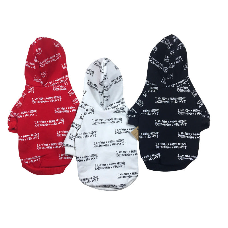 KFX-7971773 Stylish Cotton Sweatshirt for Dogs in Black, White, and Red - Multiple Sizes Available