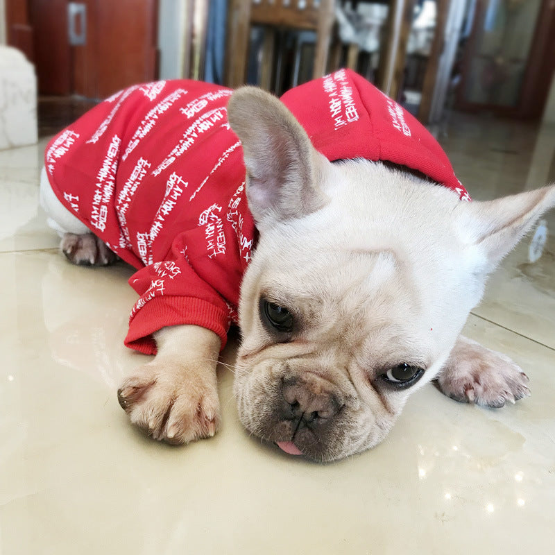 KFX-7971773 Stylish Cotton Sweatshirt for Dogs in Black, White, and Red - Multiple Sizes Available