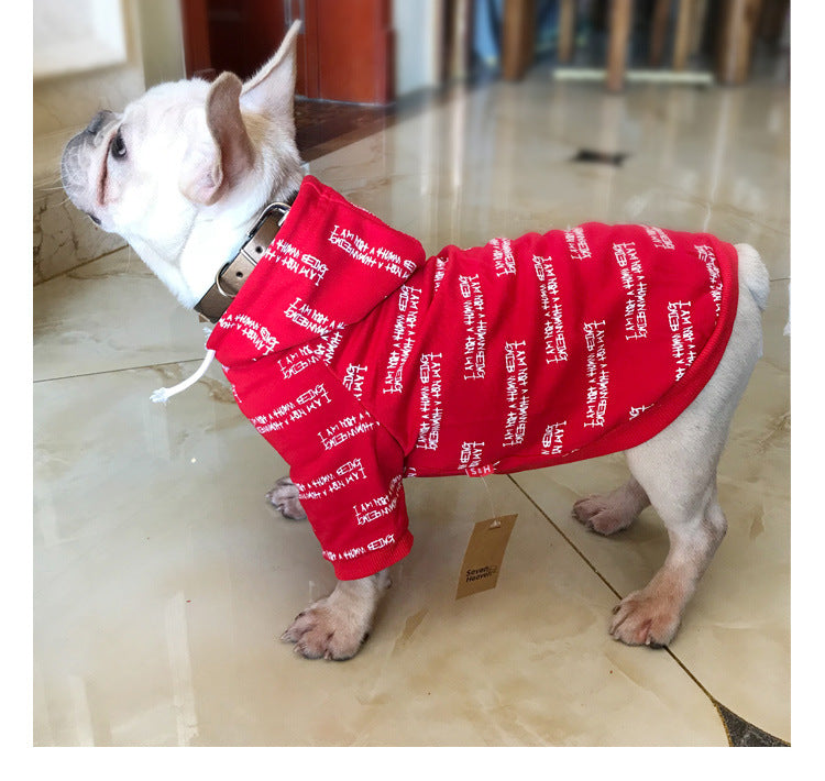 KFX-7971773 Stylish Cotton Sweatshirt for Dogs in Black, White, and Red - Multiple Sizes Available