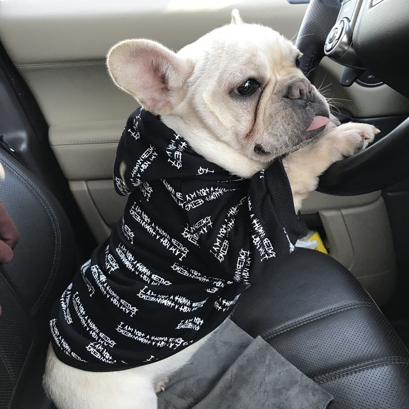 KFX-7971773 Stylish Cotton Sweatshirt for Dogs in Black, White, and Red - Multiple Sizes Available