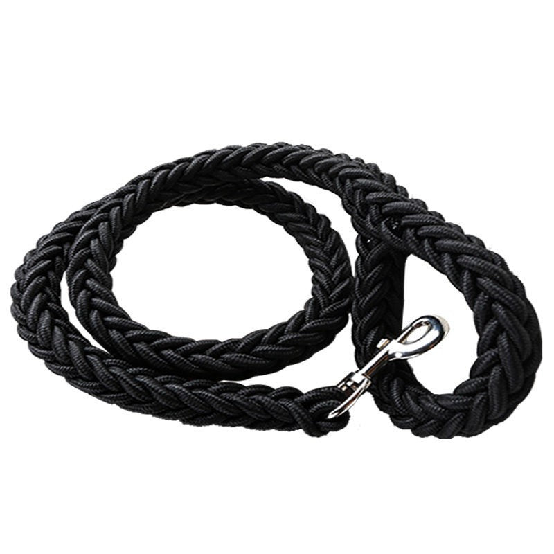 KFX-7972669 Durable Nylon Dog Leash and Chest Harness Set in Blue, Black, Red - Multiple Size Options Available