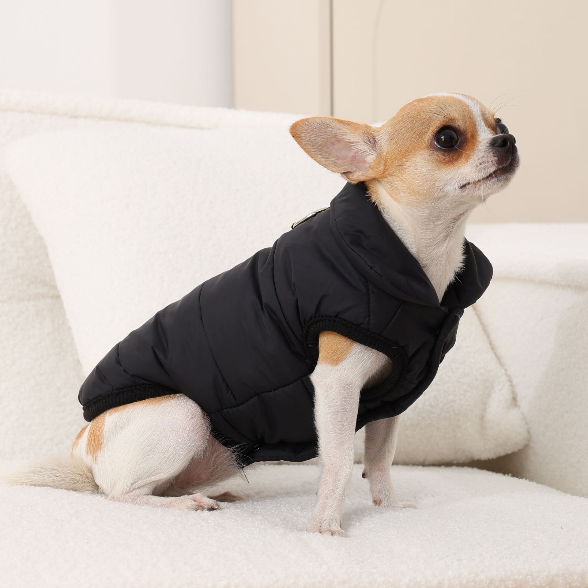 KFX-7973949 Stylish Traction Dog Coat in Black, Red, or Brown - Sizes XS to XL