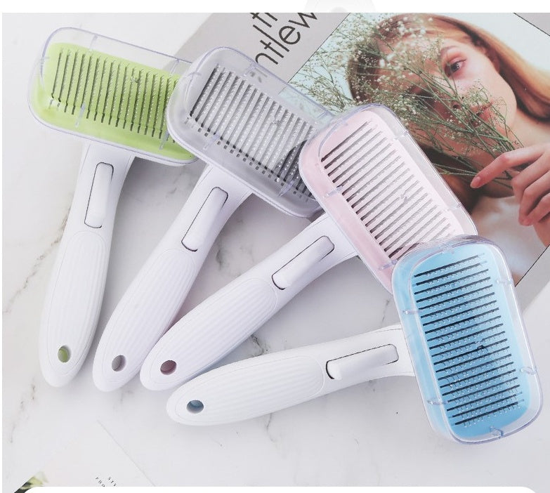 KFX-7974973 Pet Hair Removal Comb with Ergonomic Handle and Rust-Free Stainless Steel Teeth