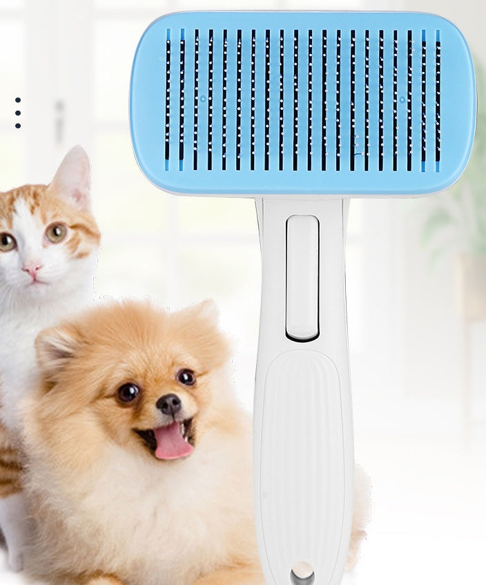 KFX-7974973 Pet Hair Removal Comb with Ergonomic Handle and Rust-Free Stainless Steel Teeth