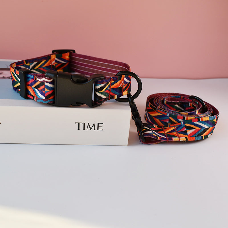 KFX-7975229 Ethnic Patterned Nylon Dog Leash - Sizes S, M, L, XL
