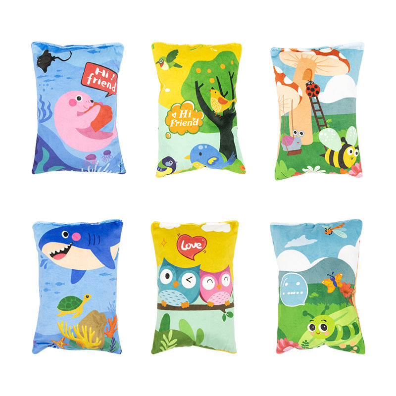 KFX-7977789 Cat Hug Plush Pillow for Stress Relief - Spring Countryside, Sea World, Wizard of Oz Designs