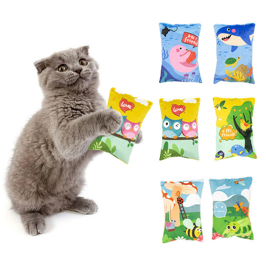 KFX-7977789 Cat Hug Plush Pillow for Stress Relief - Spring Countryside, Sea World, Wizard of Oz Designs