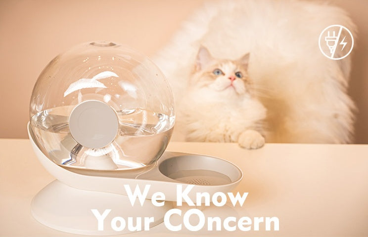 KFX-7979325 Automatic Cat Drinking Fountain with 2.8L Water Capacity and Transparent Container