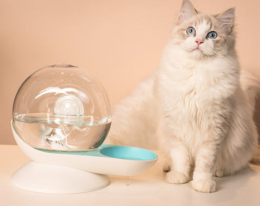 KFX-7979325 Automatic Cat Drinking Fountain with 2.8L Water Capacity and Transparent Container