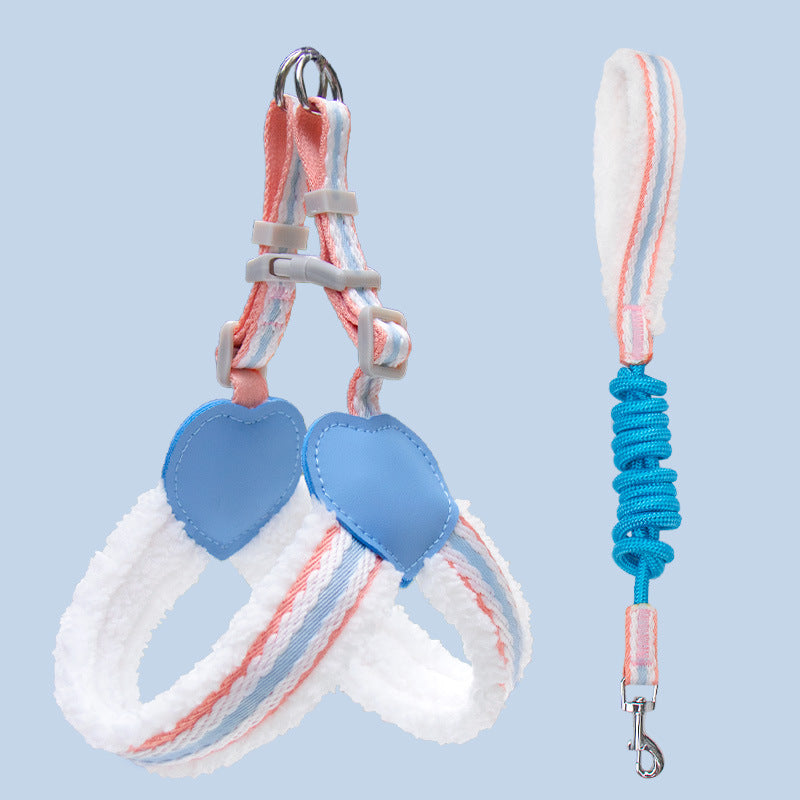 KFX-7980605 Summer Breathable Dog Chest Vest Leash for Small and Medium Dogs