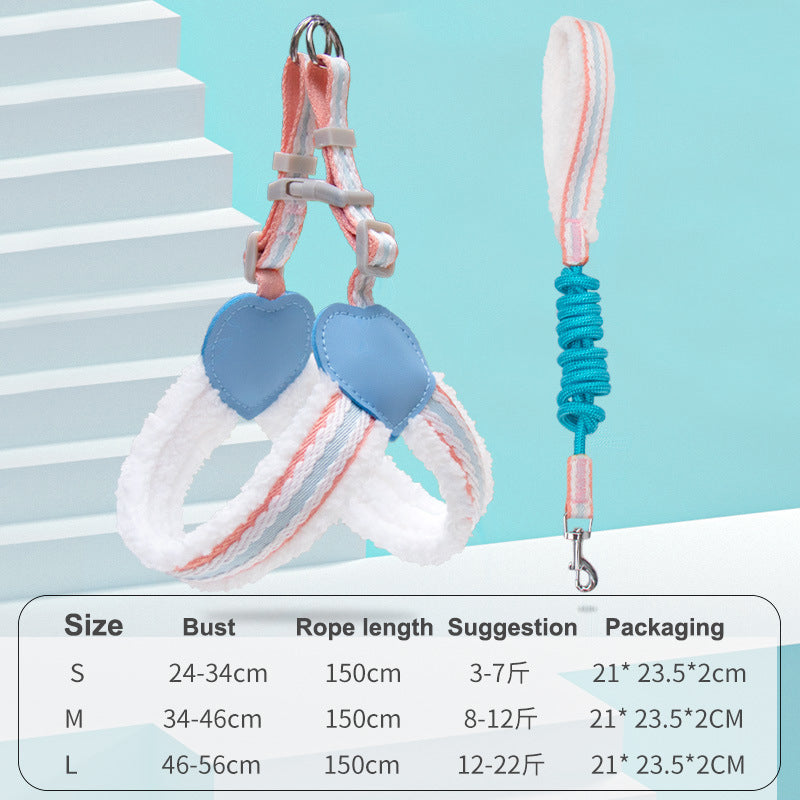 KFX-7980605 Summer Breathable Dog Chest Vest Leash for Small and Medium Dogs