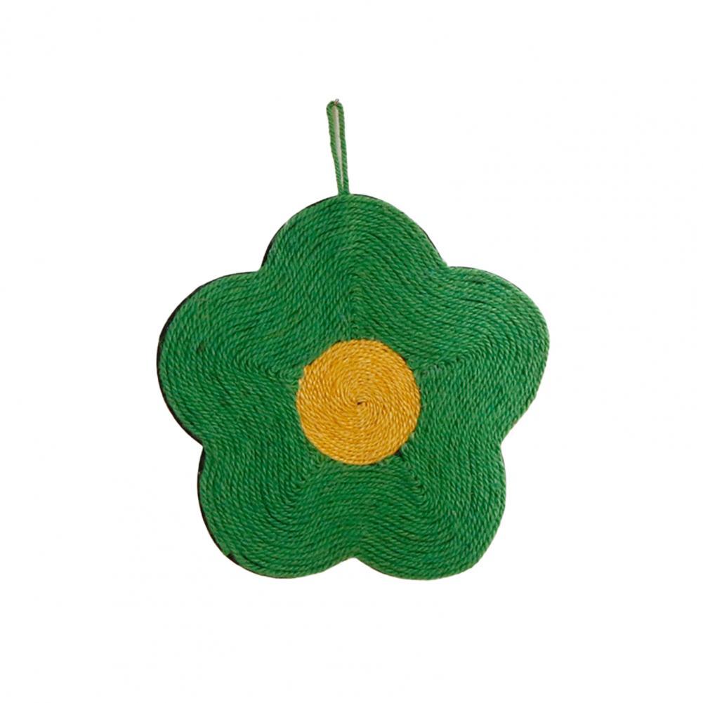 KFX-7982397 Natural Sisal Cat Scratch Pad - Flower & Orange Shapes, Traceless Hook for Wall Hanging, Indoor Claw Grinder Mat