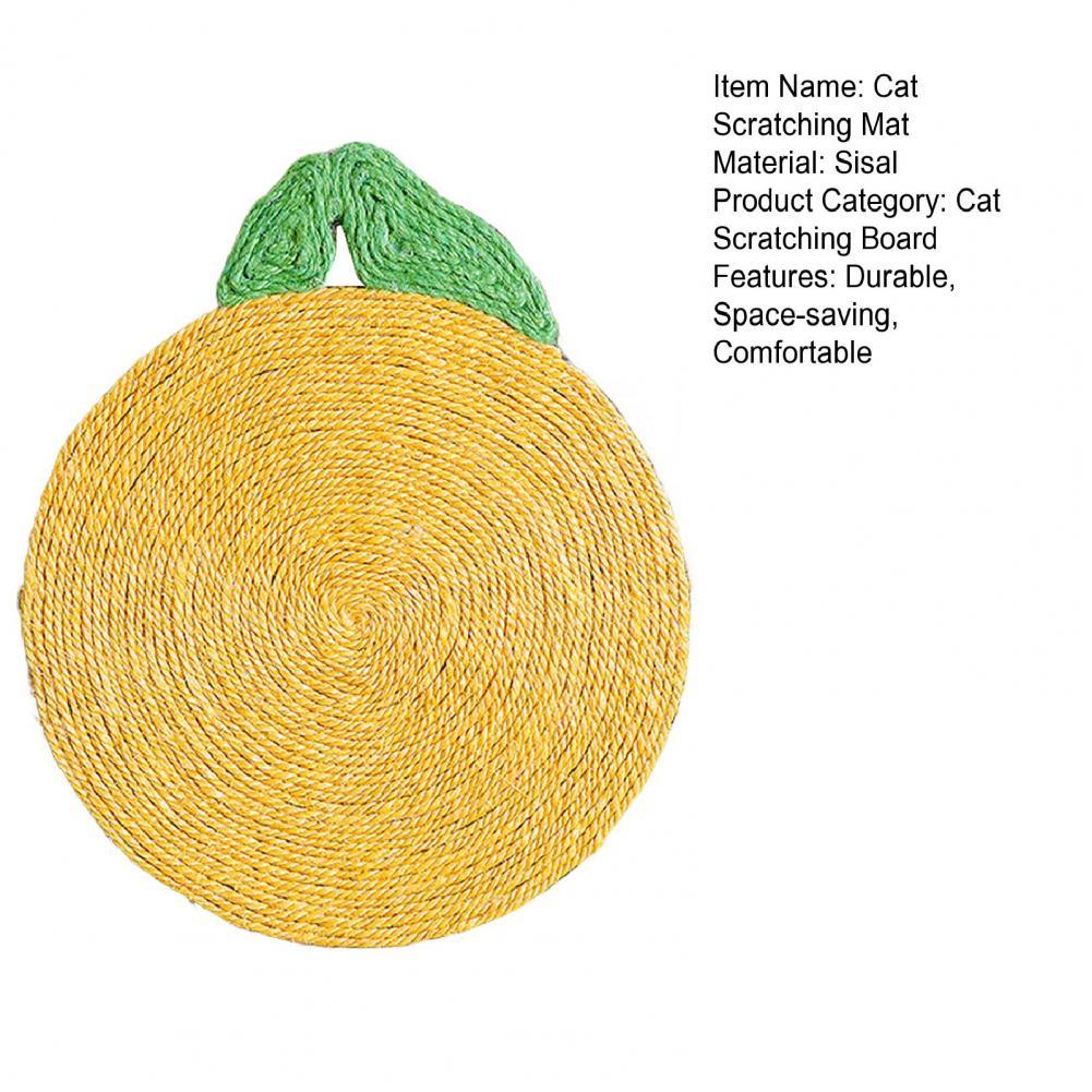 KFX-7982397 Natural Sisal Cat Scratch Pad - Flower & Orange Shapes, Traceless Hook for Wall Hanging, Indoor Claw Grinder Mat
