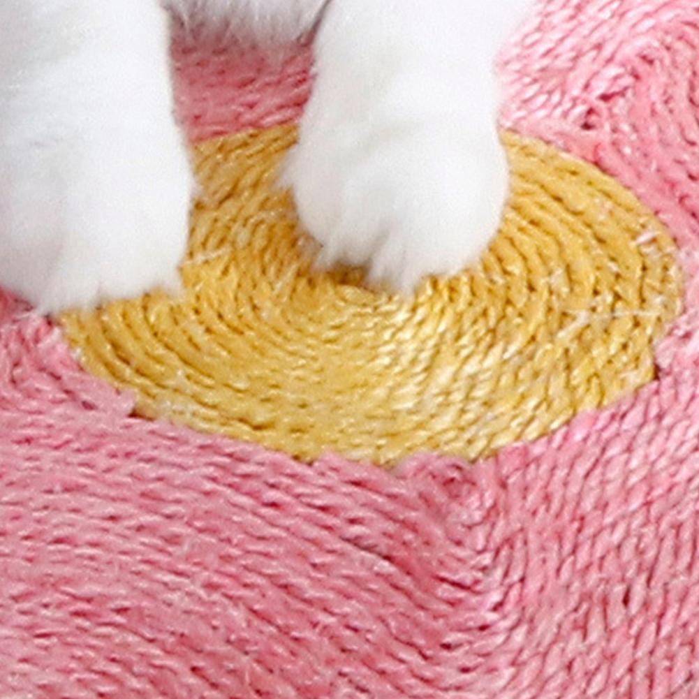 KFX-7982397 Natural Sisal Cat Scratch Pad - Flower & Orange Shapes, Traceless Hook for Wall Hanging, Indoor Claw Grinder Mat