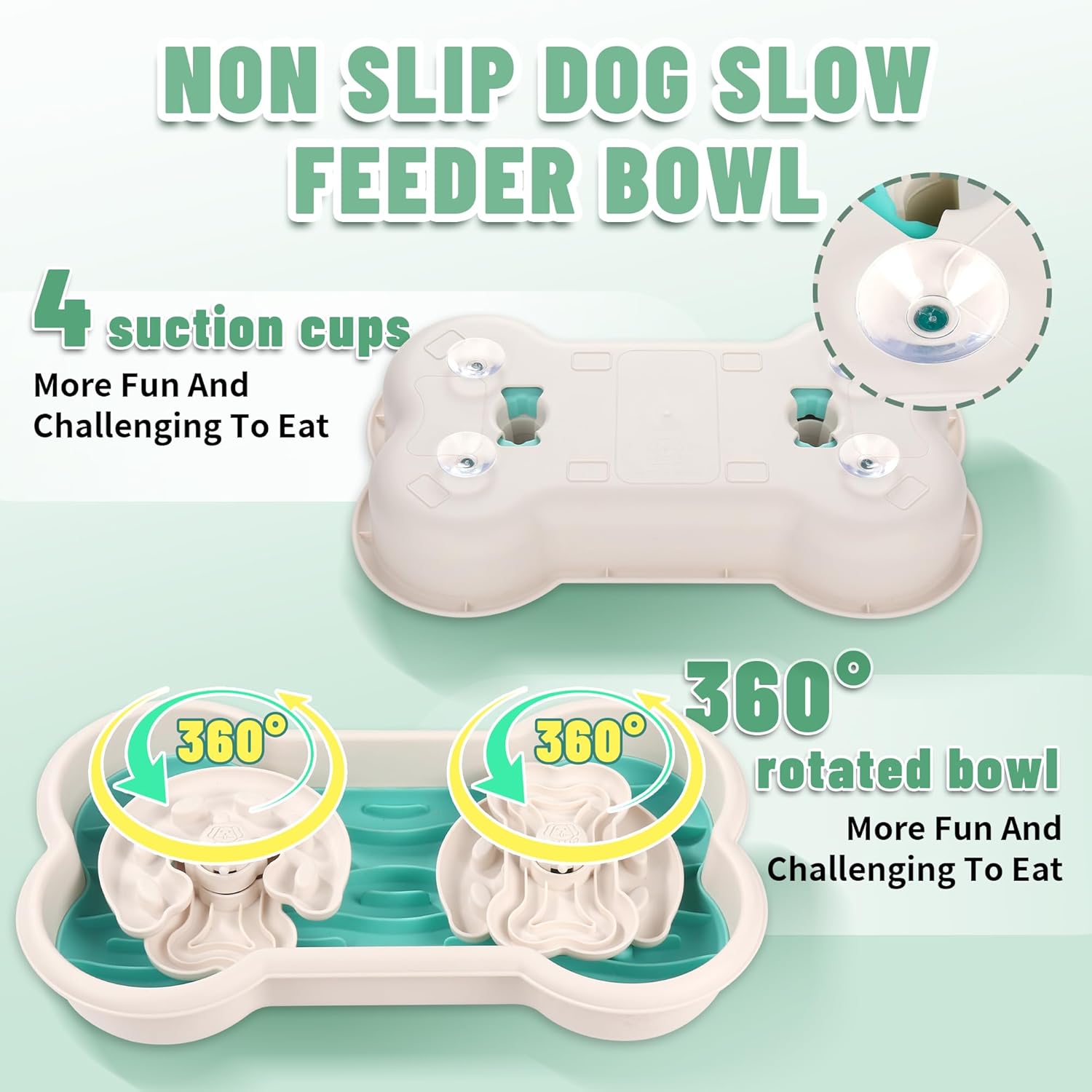 KFX-7983293 Dog Slow Feeder Bowl with Anti-Choking Design for Large Breeds - 3-in-1 Puzzle Bowl for Healthy Eating Habits
