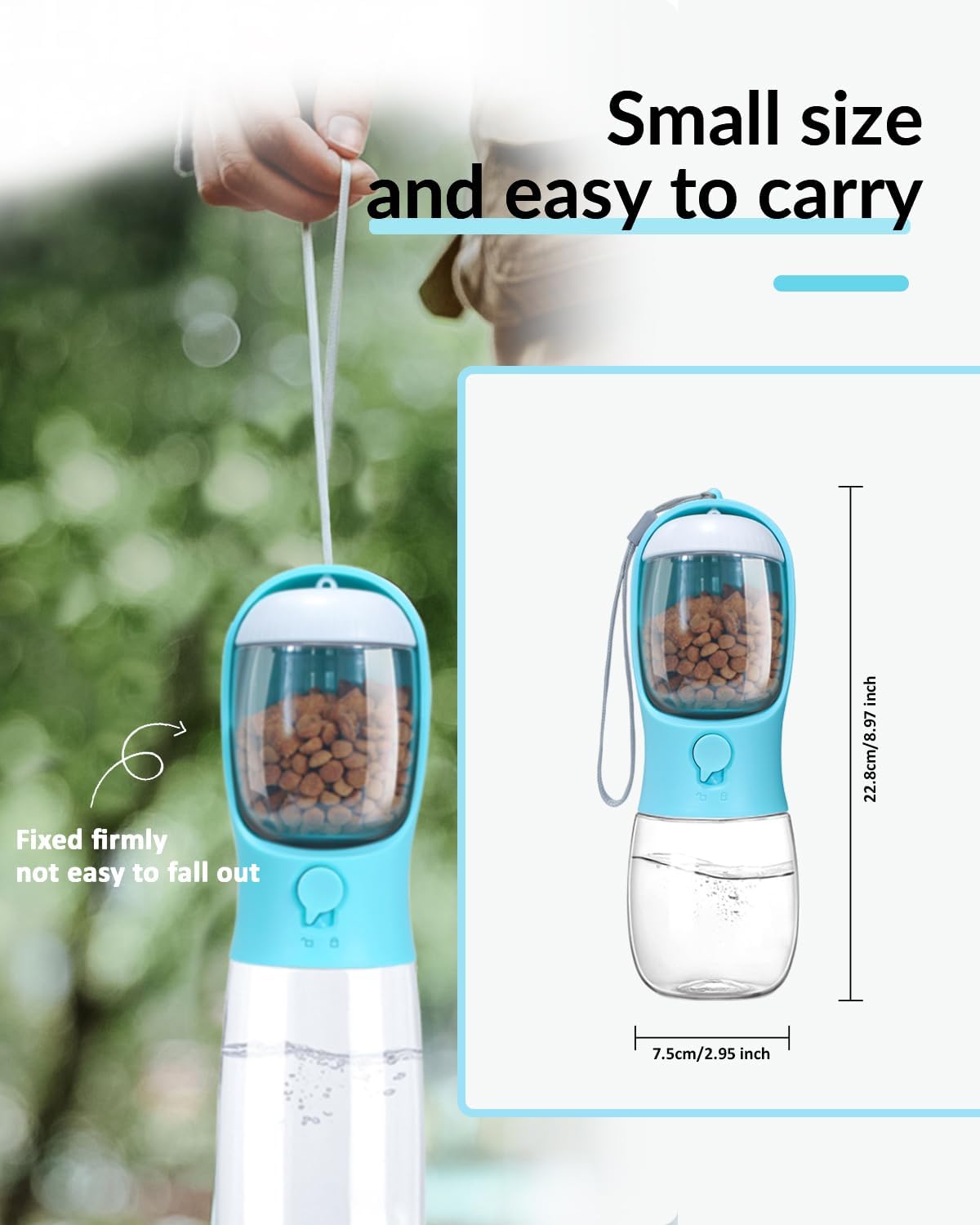 KFX-7986365 Portable Dog Water Bowl and Food Container Dispenser for Pets on the Go