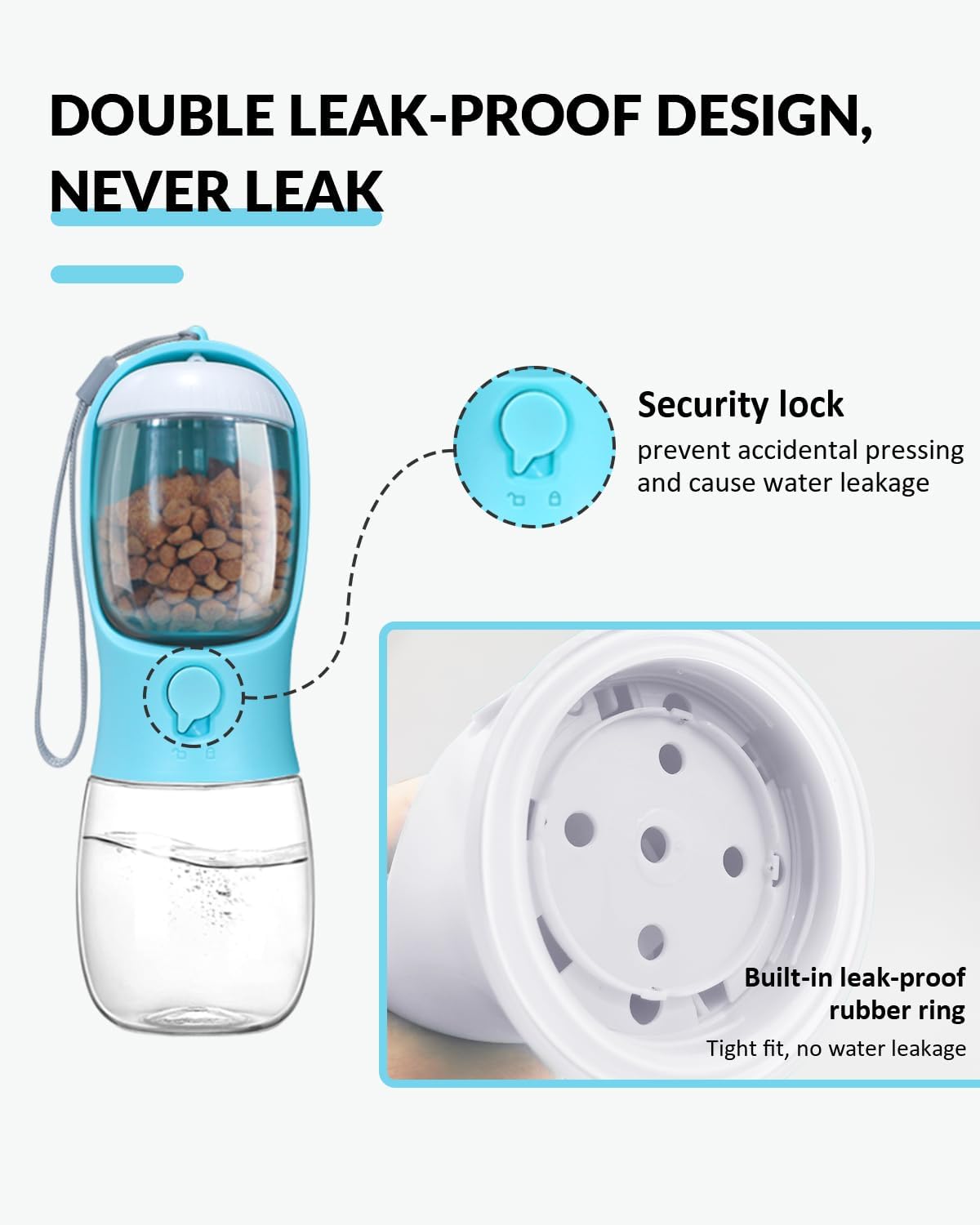 KFX-7986365 Portable Dog Water Bowl and Food Container Dispenser for Pets on the Go
