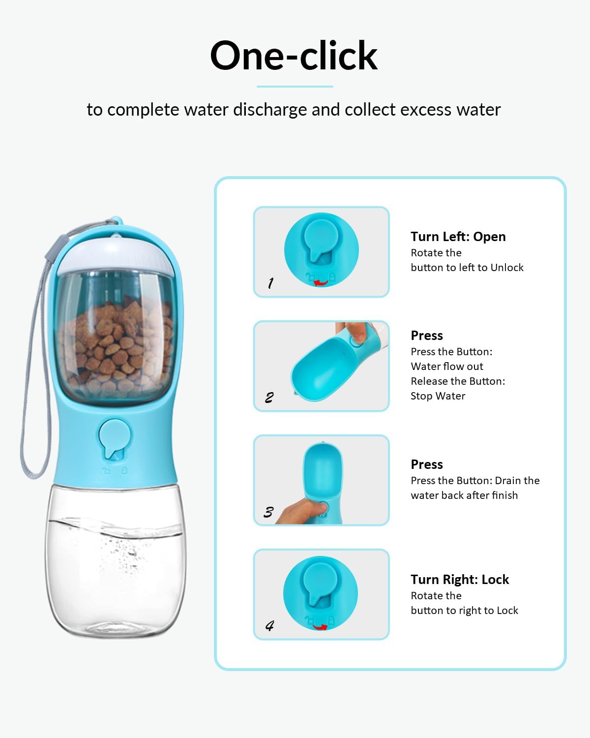 KFX-7986365 Portable Dog Water Bowl and Food Container Dispenser for Pets on the Go