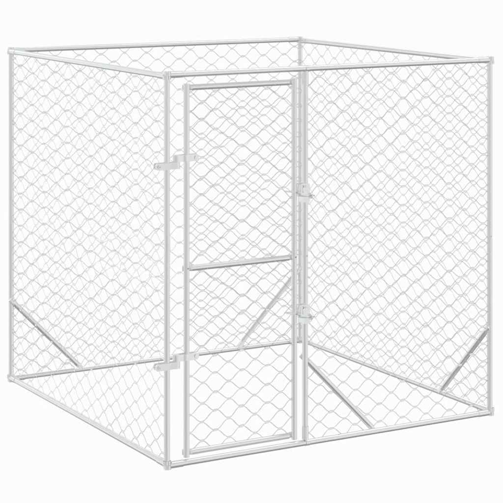 KFX-7989949 Galvanized Steel Outdoor Dog Kennel - 2x2x2 m Enclosure for Pets