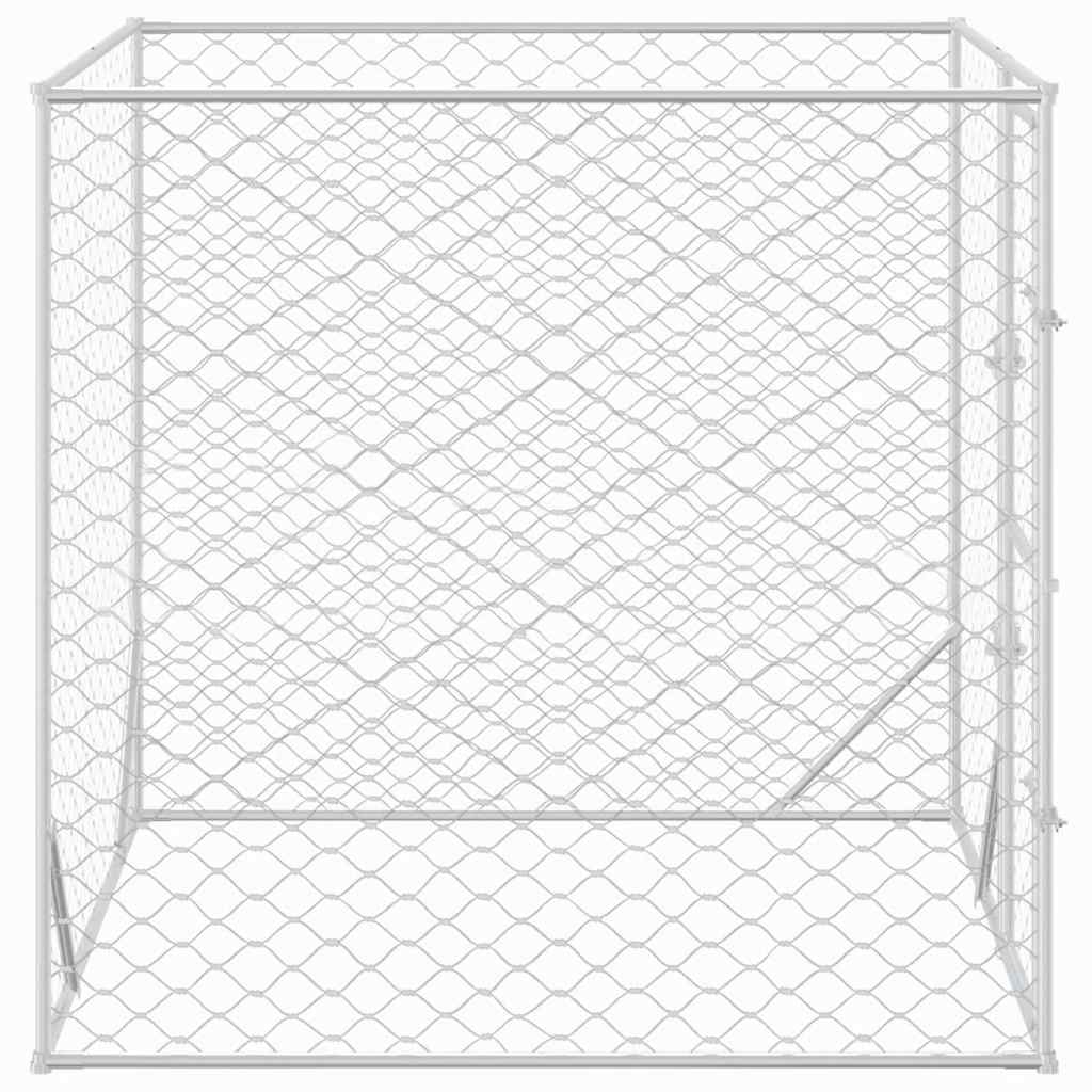 KFX-7989949 Galvanized Steel Outdoor Dog Kennel - 2x2x2 m Enclosure for Pets