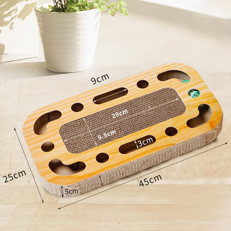 KFX-7990845 Cat Scratch Board with Grinding Ball Toy - Durable Corrugated Paper, Various Shapes for All Cats